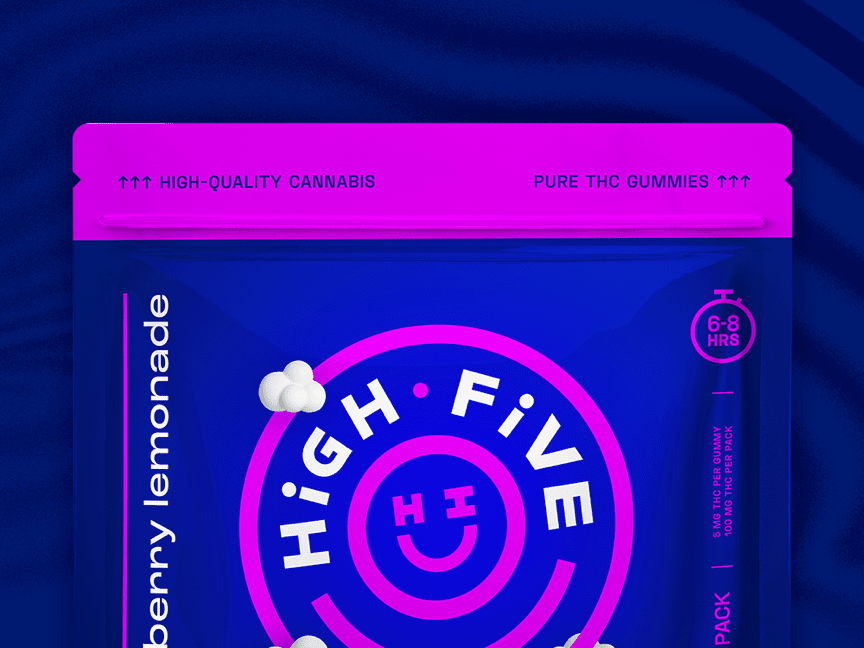 High Five huckleberry lemonade pure THC gummies